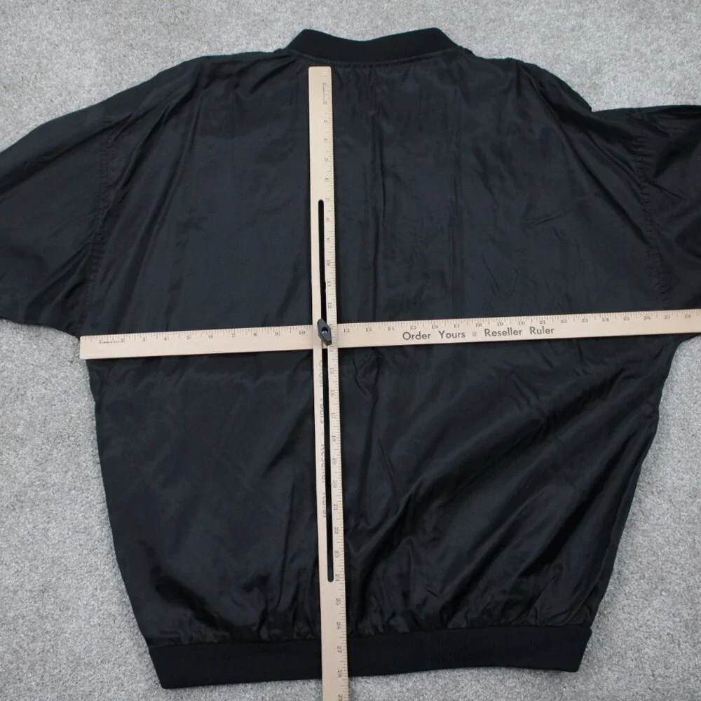 VTG Green Bay Packers Jacket Mens‎ Large Black Pro Player V-Neck NFL Windbreaker